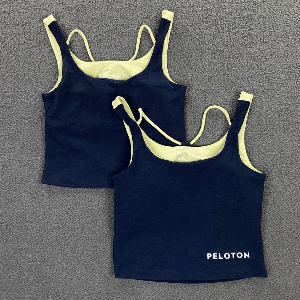 Set of 2 Beyond Yoga x Peloton Over It Cropped Tank Top size Small Blue NWOT